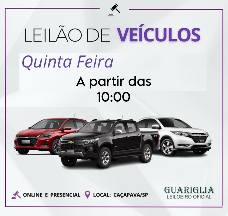 Leilão de Veículos Recuperados de Financiamento Encerramento Dia 19/03/2026