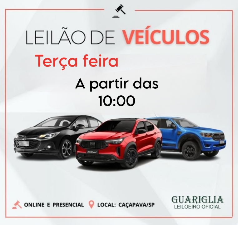 Leilão de Veículos Recuperados de Financiamento Encerramento Dia 27/01/2026